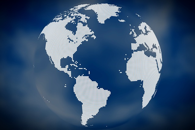 Abstract world map representing global reach of Inning Edge.